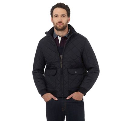 Maine New England Navy quilted square pocket jacket